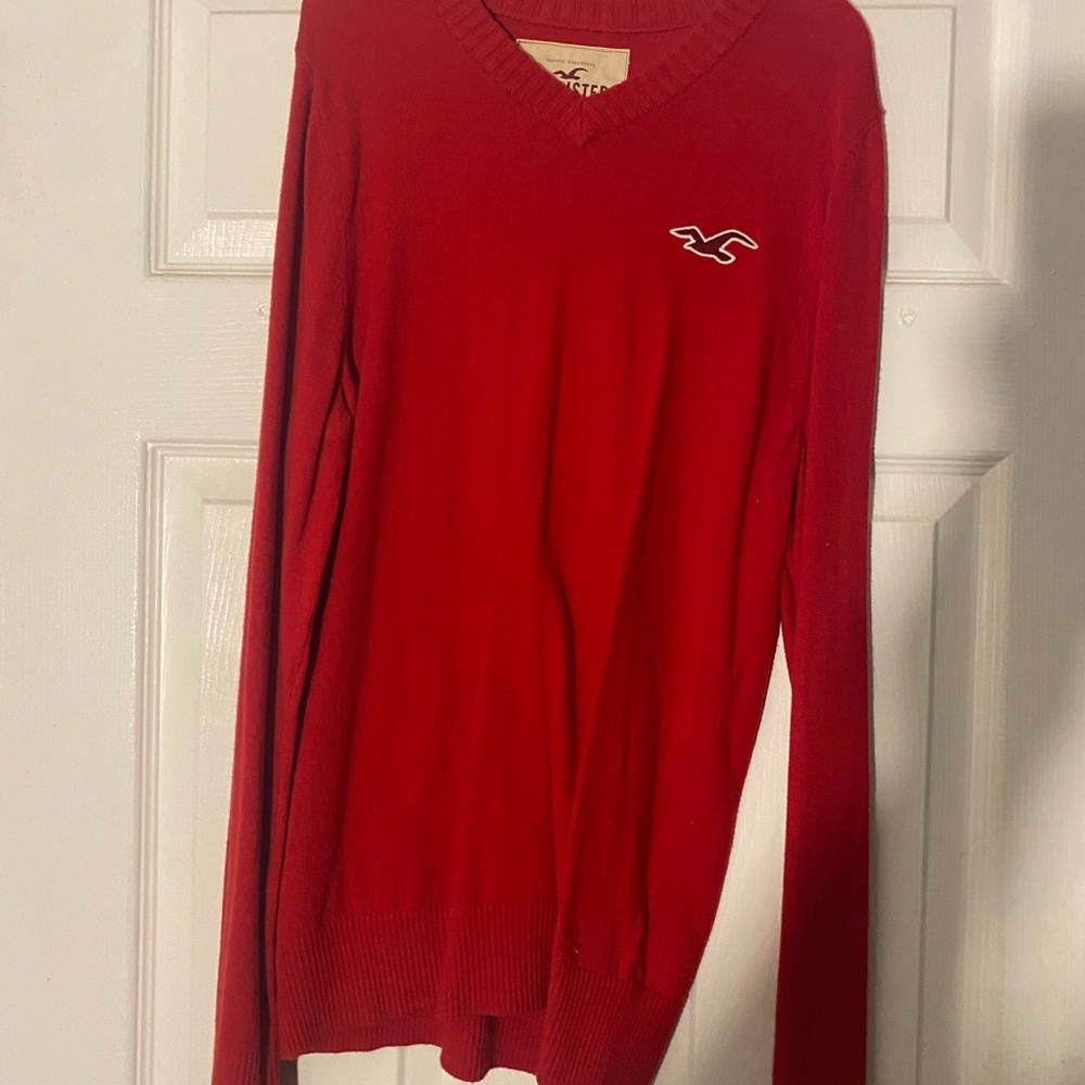 Hollister Red V-Neck Sweater